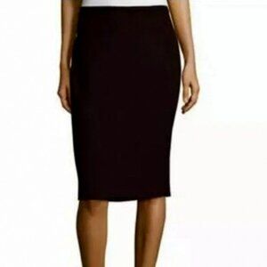 Eileen Fisher Black Thick Tencel Stretch Ponte Pull On Skirt Sz Large